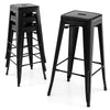4Pcs Industrial Backless Bar Stools Bar Height Metal Stackable Stools w/Footrest
