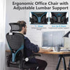 Ergonomic Office Chair Lumbar Support Adjustable Headrest High Back Black UK