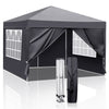 3Mx3M Gazebo Marquee Pop Up Canopy Outdoor Garden Party Tent w/4 Sidewalls Grey