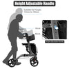 Folding Aluminum Walker Four Wheels Medical Rollator with Seat & Carrying Bag