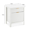 Ribbed Bedside Table Bedroom 2 Drawers Office Nightstand Living Room Unit Modern