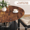 80cm Round Dining Table with Storage Metal Frame 3-Tier Kitchen Table Brown