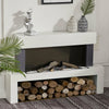 White Wall Mounted Log Fireplace Suite Electric Fire Decor Flame Glass 37''-52''