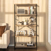 5-Tier Bookshelf Industrial Wood Bookcase Freestanding Display Rack Organizer