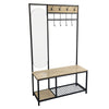 Modern Mirror Metal Coat Rack Stand with Shoe Storage Hallway Furniture 8 Hooks