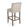 2x Buttoned Linen Padded Bar Stools Barstool Kitchen Breakfast Bar Pub Chair