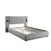 Upholstered Bed Frame Velvet 4ft6 Double Bed with Stereo, Charging & Lighting