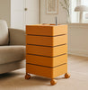 5-Tier Rotating Organizer Cart – Movable Storage Table with Drawers & Wheels
