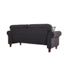 2, 3 Seater Black Linen Fabric Couch Sofa Armchair with 2 Pillows Living Room