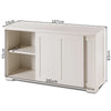 Freestanding Kitchen Storage Cabinet Floor Storage Cabinet-White