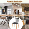4 Pack Windsor Dining Chairs Black Spindle Back Curved Seat Solid Wood Legs