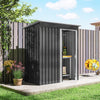 5 x 3ft Garden Storage Shed Sliding Door Sloped Roof Tool, Black