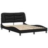 Bulliing Bed Frame with Black 120x200 Faux Leather,Double Bed W2T0