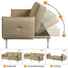 Modern Fabric Sofa Bed 3 Seater Click Clack Living Room Recliner Couch Sofa Grey