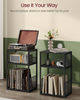 Record Player Stand, 3-Tier Side Table, Vinyl Record Storage Up To 100 Albums, E