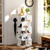 5 Tiers Rotatable Round Shoe Rack for Living Room,White