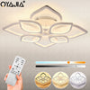 LED Modern Chandelier Lamp White Frame Ceiling Light Living Room Pendant Lights