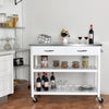 Kitchen Trolley Cart Rolling Island Cart Serving Cart Large Storage 2 Drawers