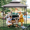 242x153CM Barbecue Canopy Grilling Shelter BBQ Grill Gazebo w/2 Side Shelves