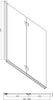 Modern Bathroom Bath Shower Screen 2 Section Square Chrome 1000mm Reversible 6mm