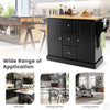 Rolling Kitchen Island Cart Utility Trolley Cart Kitchen Countersw/Hidden Wheels