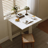 Drop Leaf Table Folding Dining Table With Mobile Wheels & Hidden Storage Shelf