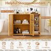 Freestanding Storage Unit 2-Door Storage Organizer with Shelves-Natural