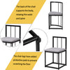 Dining Table and Chairs Set 6 Kitchen Table with MDF White Marble Tabletop Black