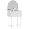 Dressing Table with Arched Mirror and 3 Drawers for Bedroom Small Spaces White
