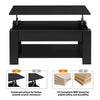 Lift Top Coffee Table, Lifting Tabletop Center Table with Hidden Storage, Black