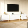 TV Stand TV Unit Sideboard Cabinet 3-Door 2-Drawer Storage Furniture White+Gold