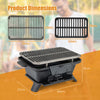 Japanese Tabletop Camping BBQ Grill with Grill Grate Lifter-Black