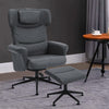Height Adjustable PU Leather Recliner Armchair Swivel Chair Sofa w/Footstool Set