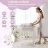 4-in-1 Folding Baby Bath Changing Table Portable Nursery Station Bathtub White