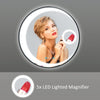 LED Bathroom Mirror 60cm Round lluminated Mirror with 5x Lighted Magnifier IP44