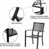 Garden Chair Set of 2 Black Stackable Waterproof Outdoor Dining Chairs Furniture