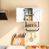 Bathroom Space Saving Storage Cabinet w/ Double Doors-White