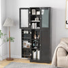 Kitchen Pantry Storage Cabinet 161cm Tall Freestanding Cupboard w/Glass Doors