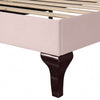 Velvet Upholstered Bed Single Size Bed 3ft w/ Headboard for Kids Teenager Pink