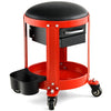 Rolling Workshop Creeper Seat Mechanic Stool W/ Removable Padded Seat 2 Drawers