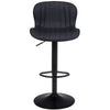Ralex-chair Bar Stool, Faux PU Leather Bar Chairs with Back, Adjustable, Black