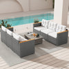 3-Seat Patio Couch Sofa PE Rattan Wicker Outdoor Loveseat Furniture Set