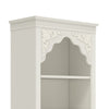 4-Tier Upright Bookcase - Carved Design, White, 140cm, for Living Room/Office