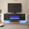 Electric Fireplace With TV Stand Unit Cabinet FirePlace Heater Flame Living Room