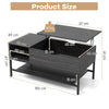 Lift Top Coffee Table Living Room Table w/ Storage Shelf-Grey