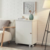 Folding Sewing Table, 2-in-1 Rolling Craft Table with Storage Shelves