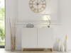 Modern Sideboard I 100cm I White I Fluted Fronts I Gold Legs I Storage Cabinet