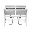 Commercial Stainless Steel Warewashing Sink Double Bowl Catering Wash Table Sink