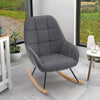 Modern Linen Recliner Rocking Chairs Wingback Relax Rocker Armchair w/ Wood Legs