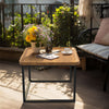 Set of 2 Nesting Coffee Table Wood Grain Top Industrial Sofa End Accent Table